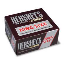 Hershey's Chocolate w Almonds King Size Bars 18Ct