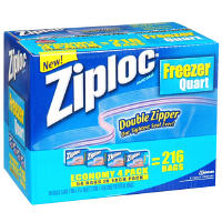 Ziploc Double Zipper Freezer Quart 4/54 Ct nq